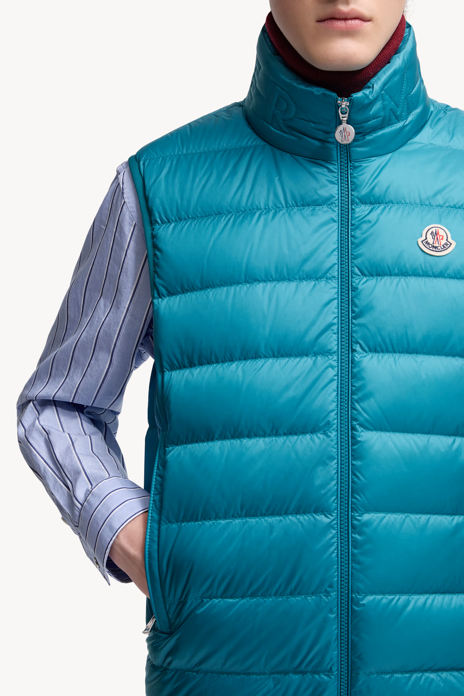 Rocoque Down Vest Men Turquoise Moncler 7
